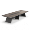 Meeting Table 01 - White Background Vanta Boat-Shaped Meeting Table