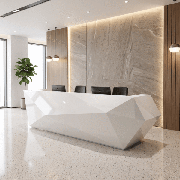 Reception Desk 02 - Lifestyle 2 Prism Faceted Reception Desk
