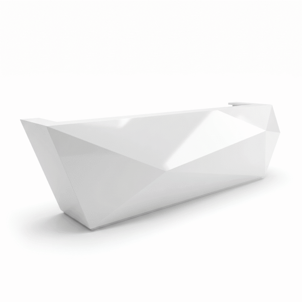 Reception Desk 02 - White Background Prism Faceted Reception Desk