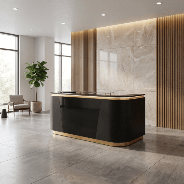 Reception Desk 08 Noir Gold Reception Desk