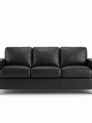 Metro Black Leather Sofa
