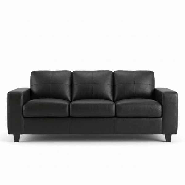 Sofa 06 - White Background Metro Black Leather Sofa