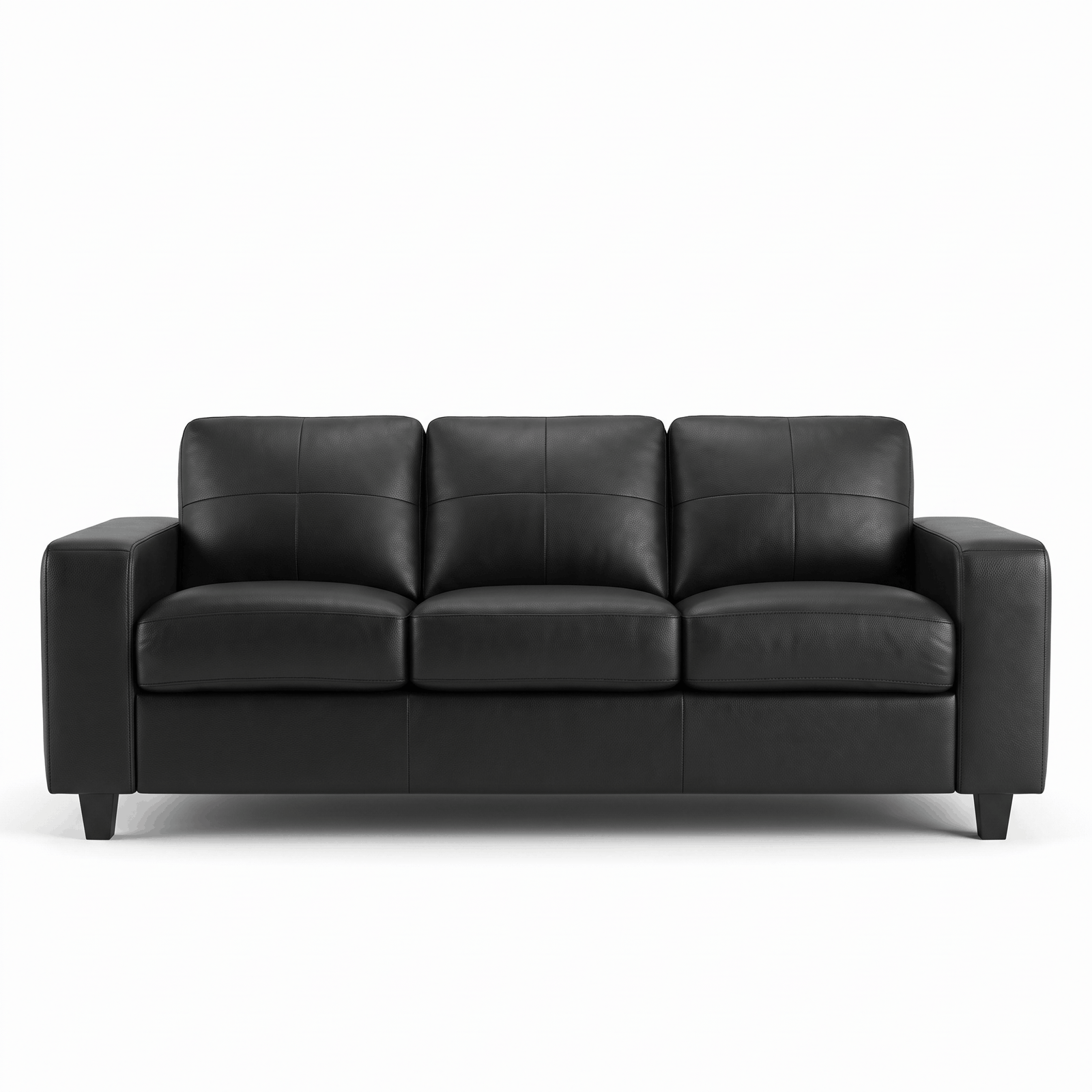 Metro Black Leather Sofa
