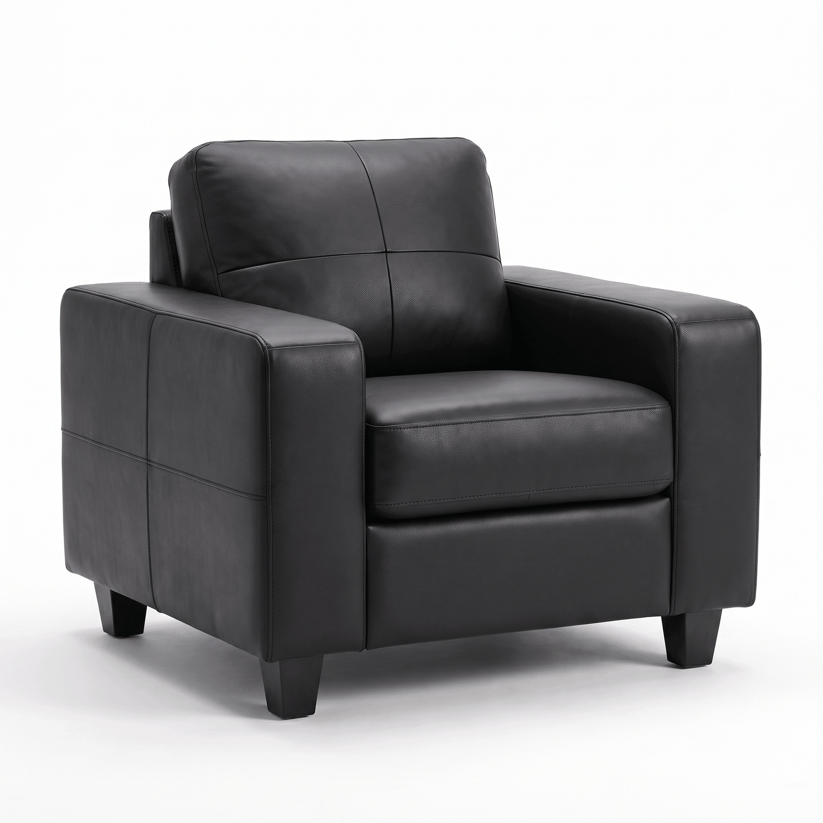 Regent Black Leather Armchair