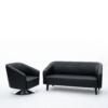 Sofa 12 - White Background Noir Curved Lounge Set
