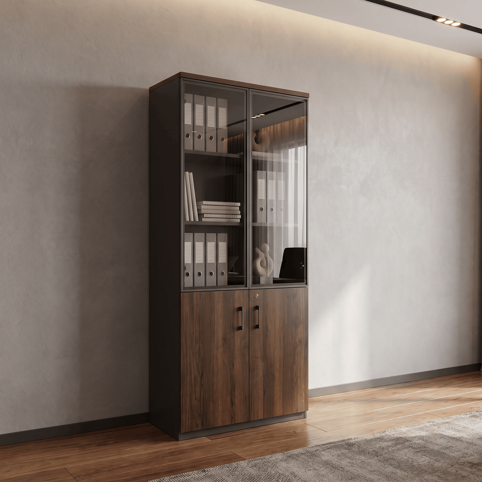 Walnut Vista Display Cabinet