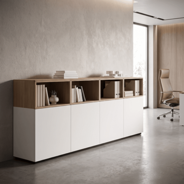 Nook White Low Office Cabinet
