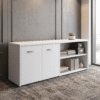 Clear White Storage Credenza