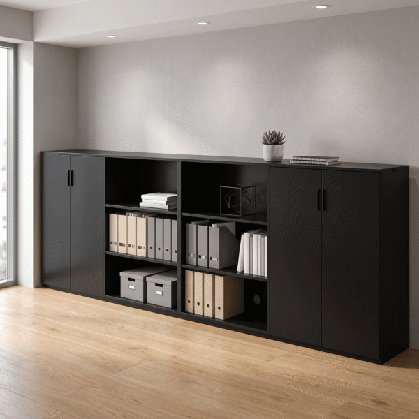Noir Open-Center Credenza